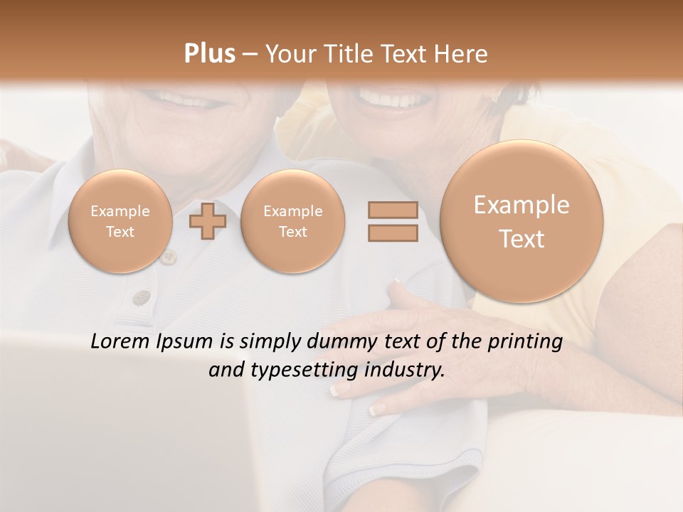 Couple In Living Room With Laptop Smiling PowerPoint Template