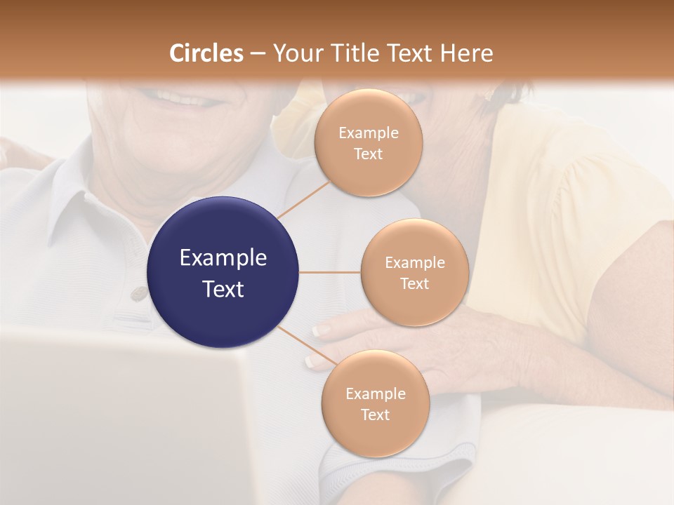 Couple In Living Room With Laptop Smiling PowerPoint Template