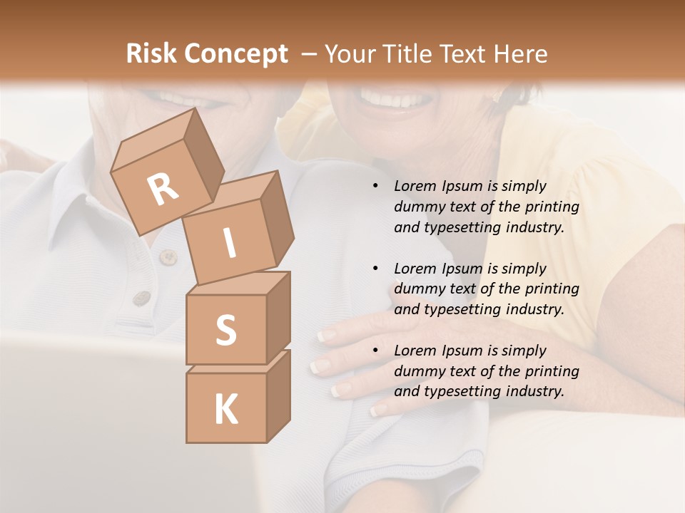 Couple In Living Room With Laptop Smiling PowerPoint Template