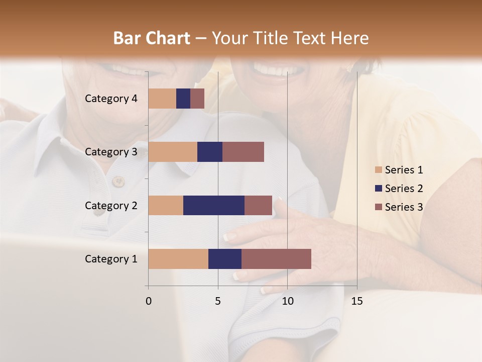 Couple In Living Room With Laptop Smiling PowerPoint Template
