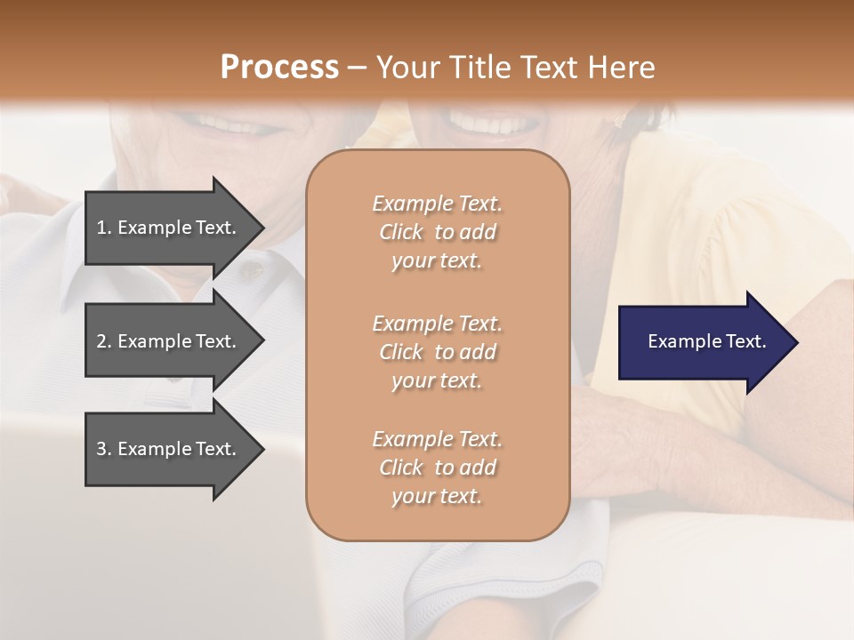 Couple In Living Room With Laptop Smiling PowerPoint Template