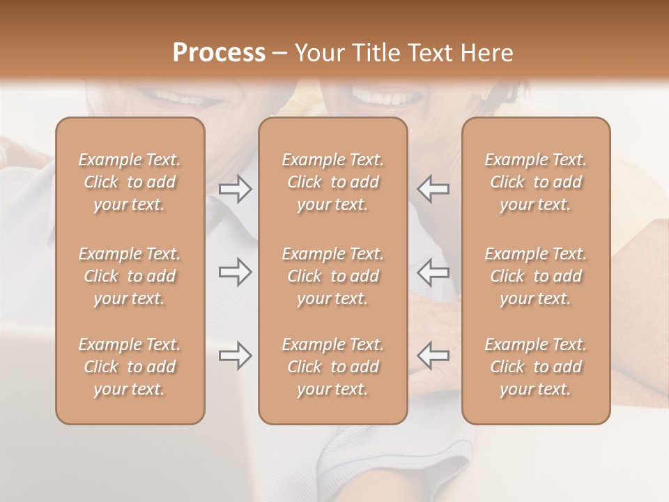 Couple In Living Room With Laptop Smiling PowerPoint Template
