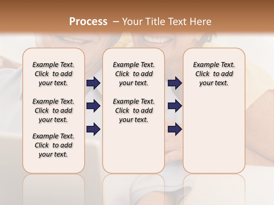 Couple In Living Room With Laptop Smiling PowerPoint Template