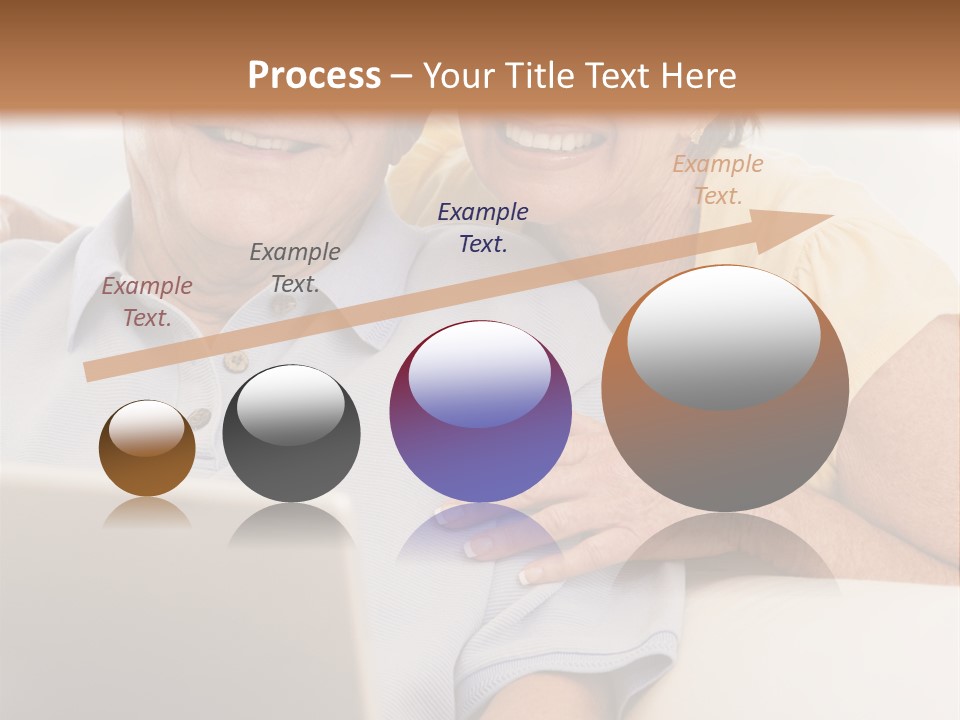 Couple In Living Room With Laptop Smiling PowerPoint Template