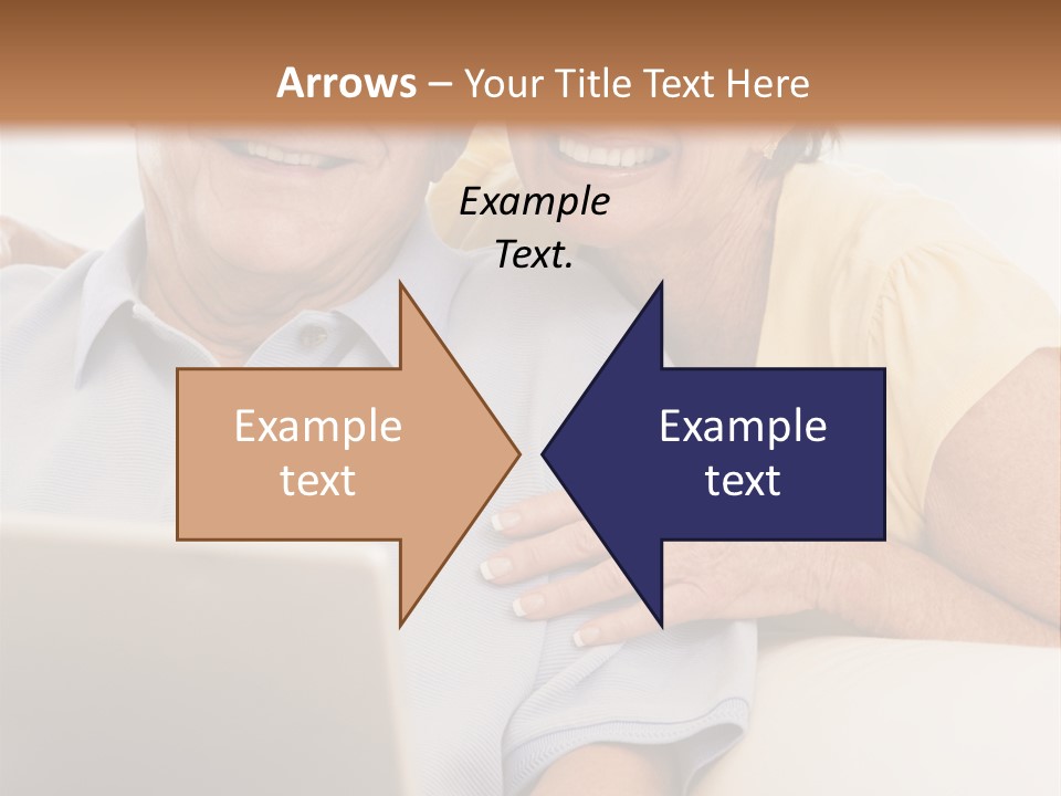 Couple In Living Room With Laptop Smiling PowerPoint Template