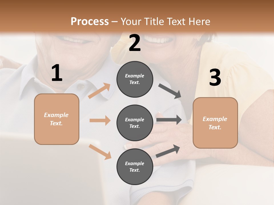 Couple In Living Room With Laptop Smiling PowerPoint Template