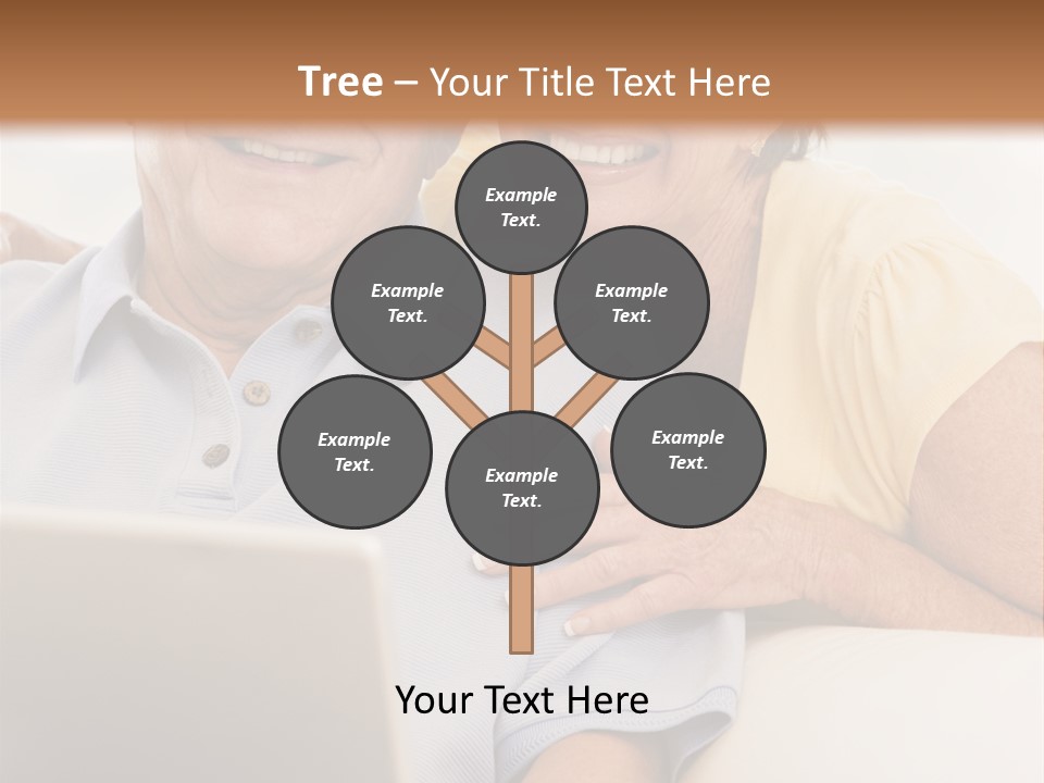 Couple In Living Room With Laptop Smiling PowerPoint Template