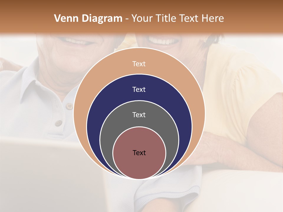 Couple In Living Room With Laptop Smiling PowerPoint Template