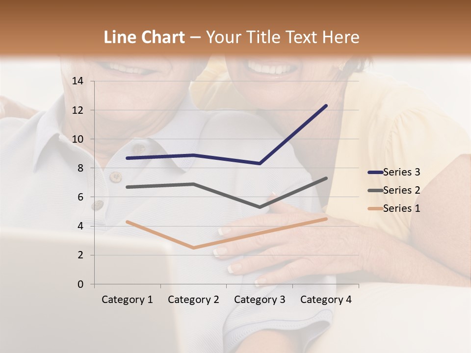 Couple In Living Room With Laptop Smiling PowerPoint Template