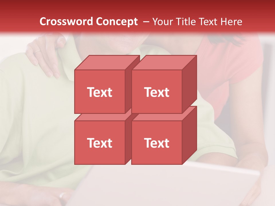 Couple In Living Room With Laptop Smiling PowerPoint Template