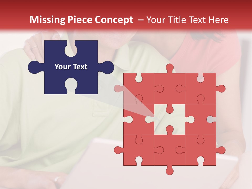 Couple In Living Room With Laptop Smiling PowerPoint Template