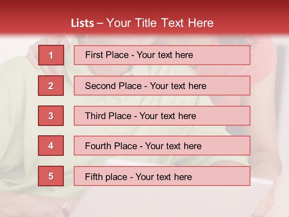 Couple In Living Room With Laptop Smiling PowerPoint Template