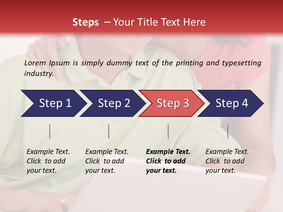Couple In Living Room With Laptop Smiling PowerPoint Template