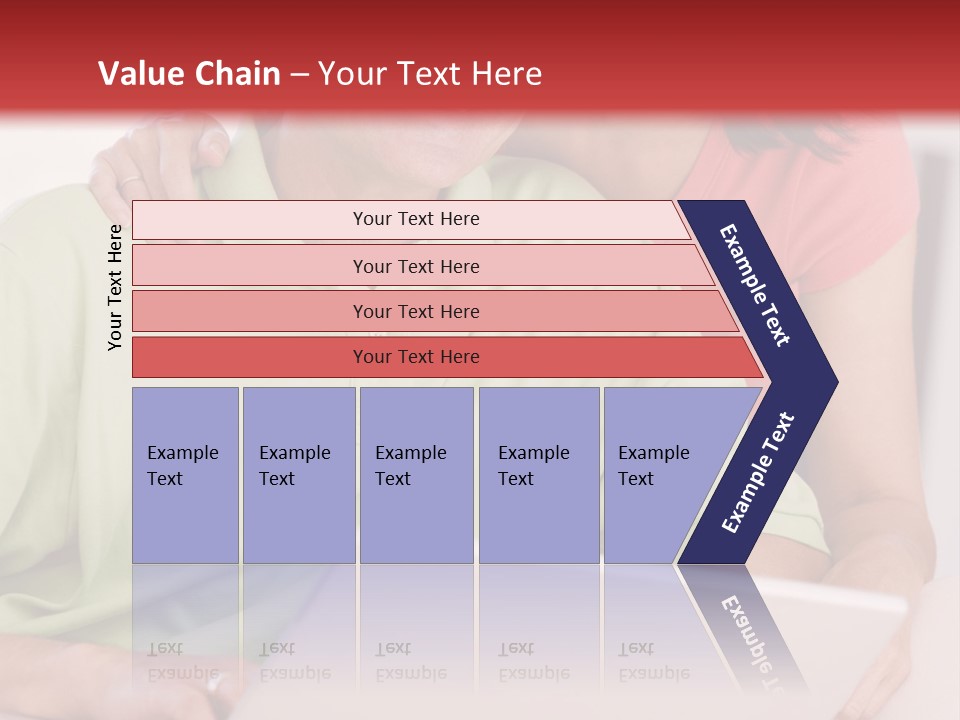 Couple In Living Room With Laptop Smiling PowerPoint Template