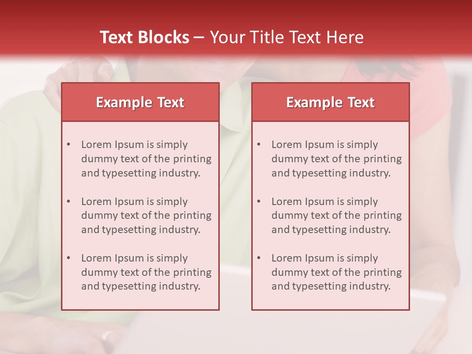Couple In Living Room With Laptop Smiling PowerPoint Template