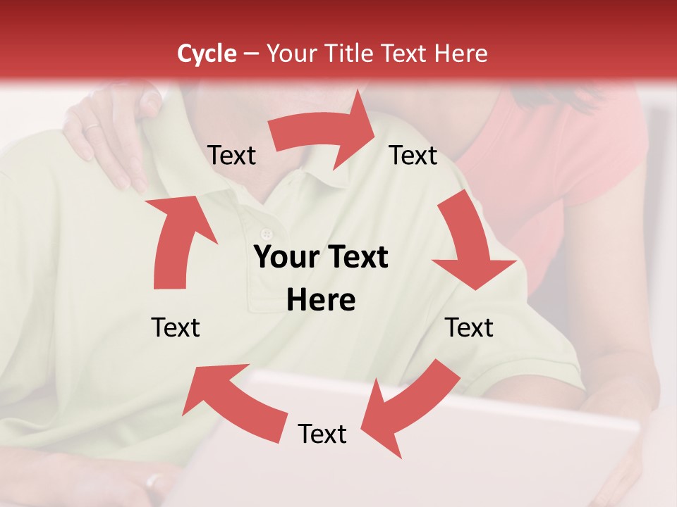 Couple In Living Room With Laptop Smiling PowerPoint Template