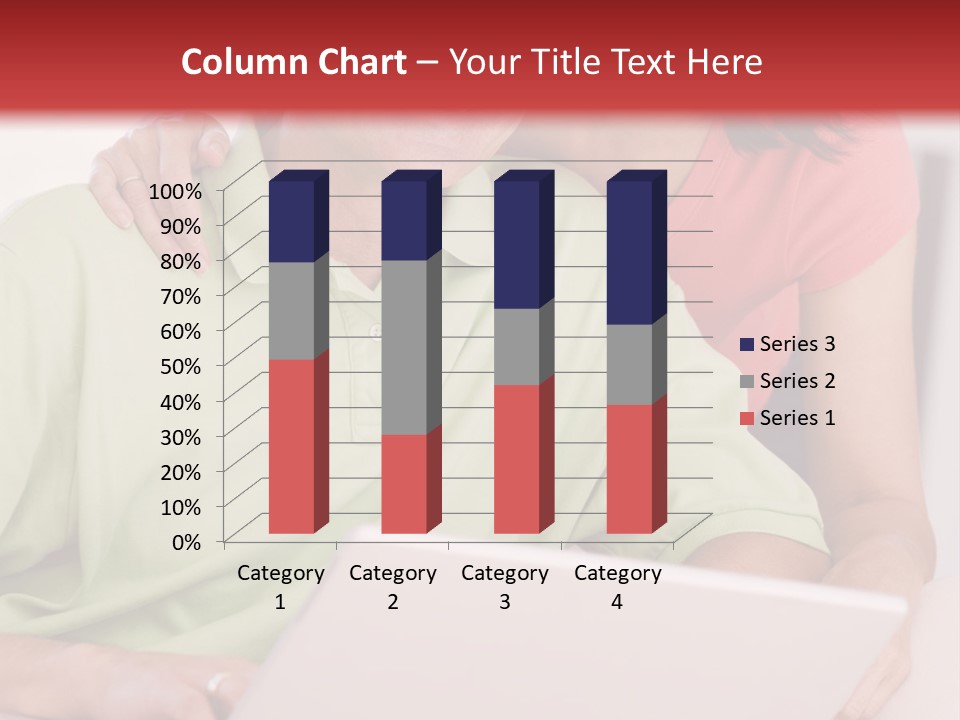 Couple In Living Room With Laptop Smiling PowerPoint Template