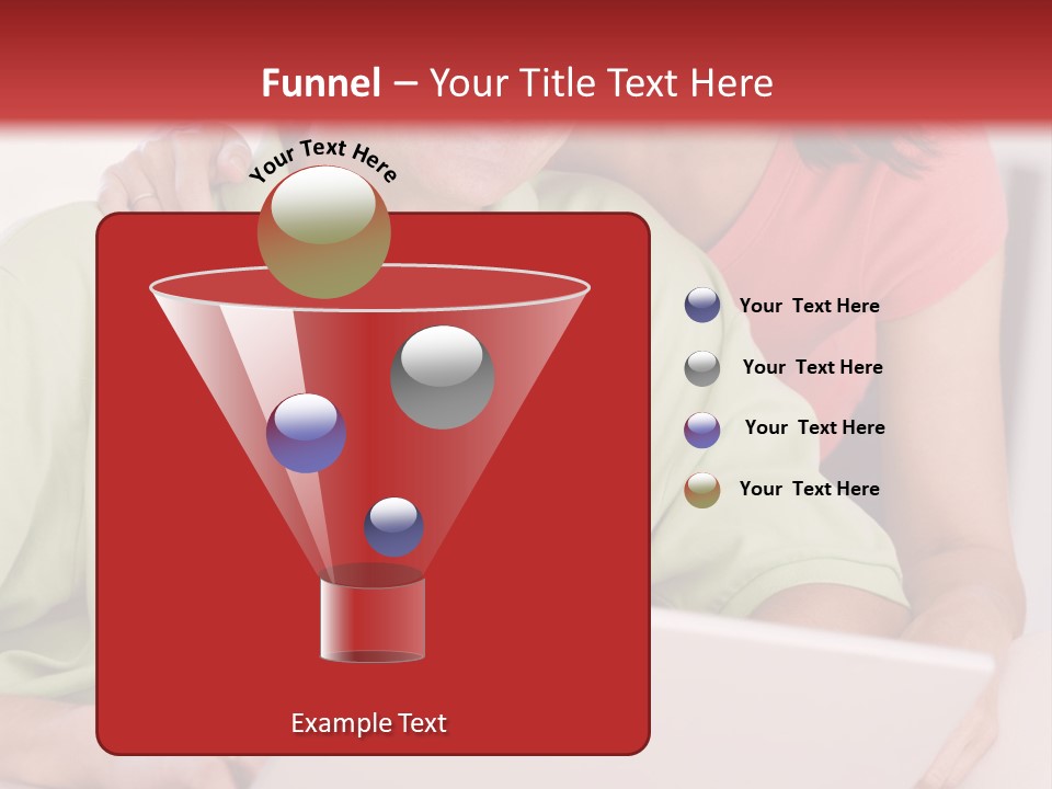 Couple In Living Room With Laptop Smiling PowerPoint Template