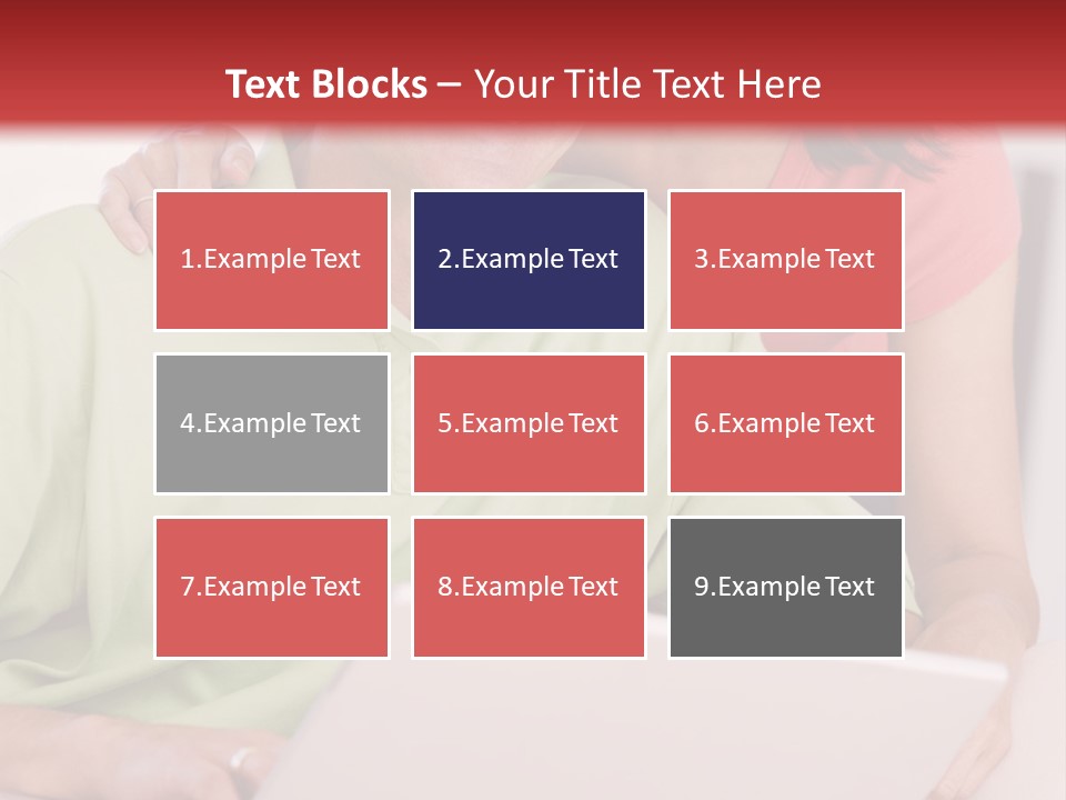 Couple In Living Room With Laptop Smiling PowerPoint Template