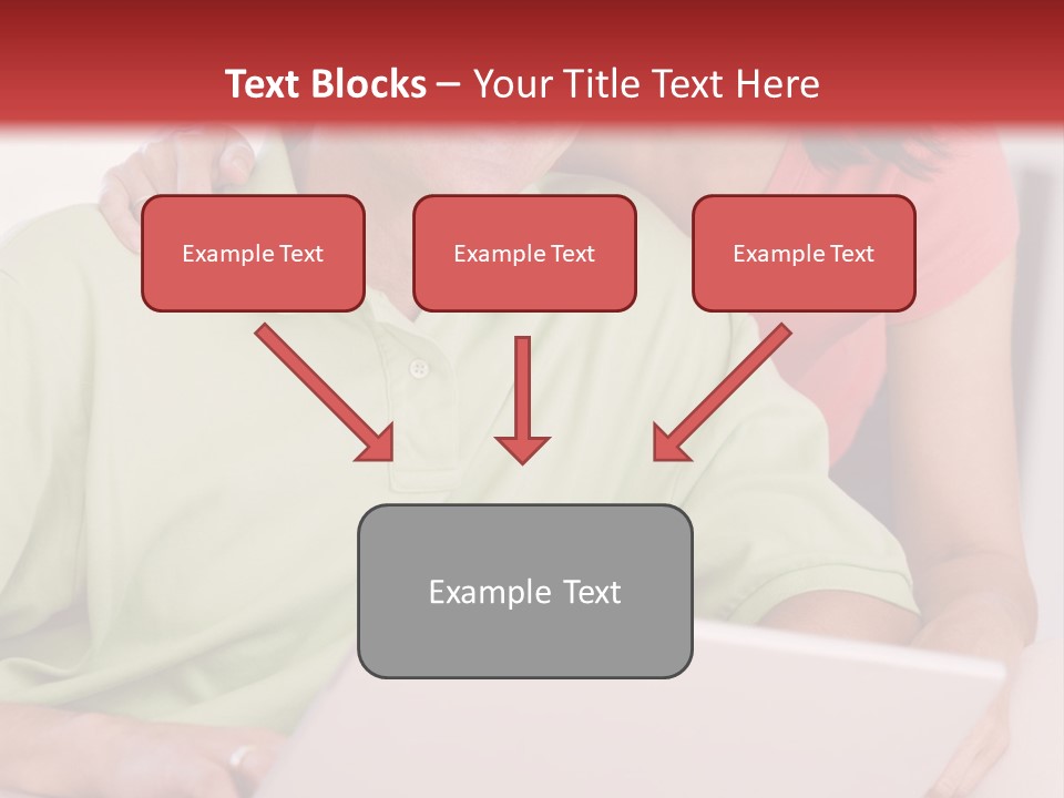 Couple In Living Room With Laptop Smiling PowerPoint Template