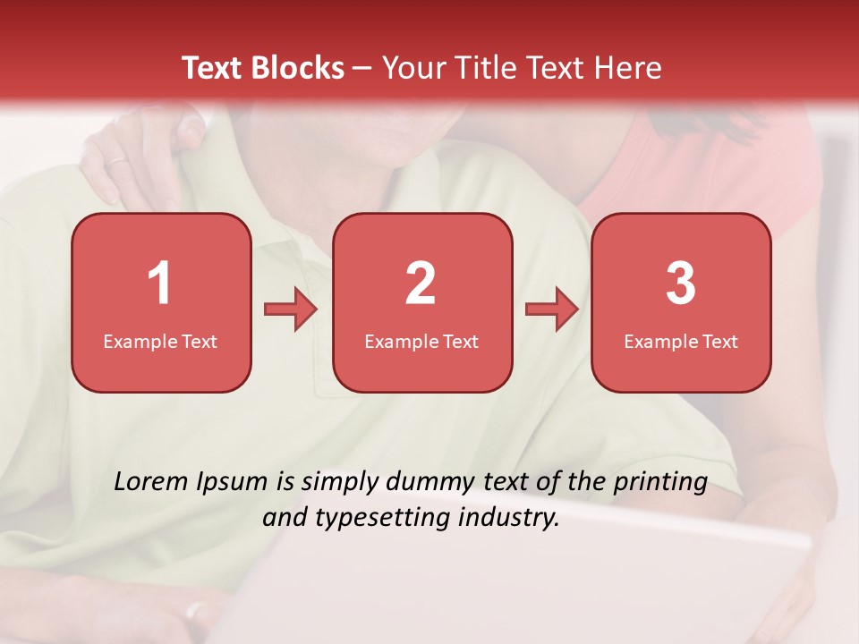 Couple In Living Room With Laptop Smiling PowerPoint Template