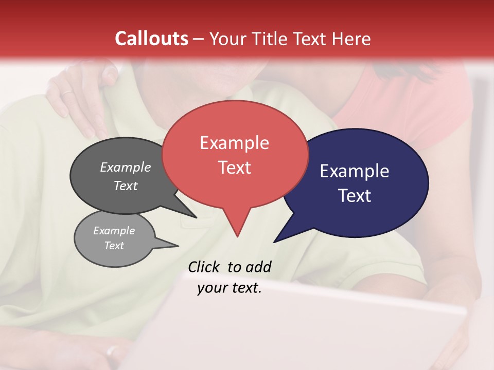 Couple In Living Room With Laptop Smiling PowerPoint Template