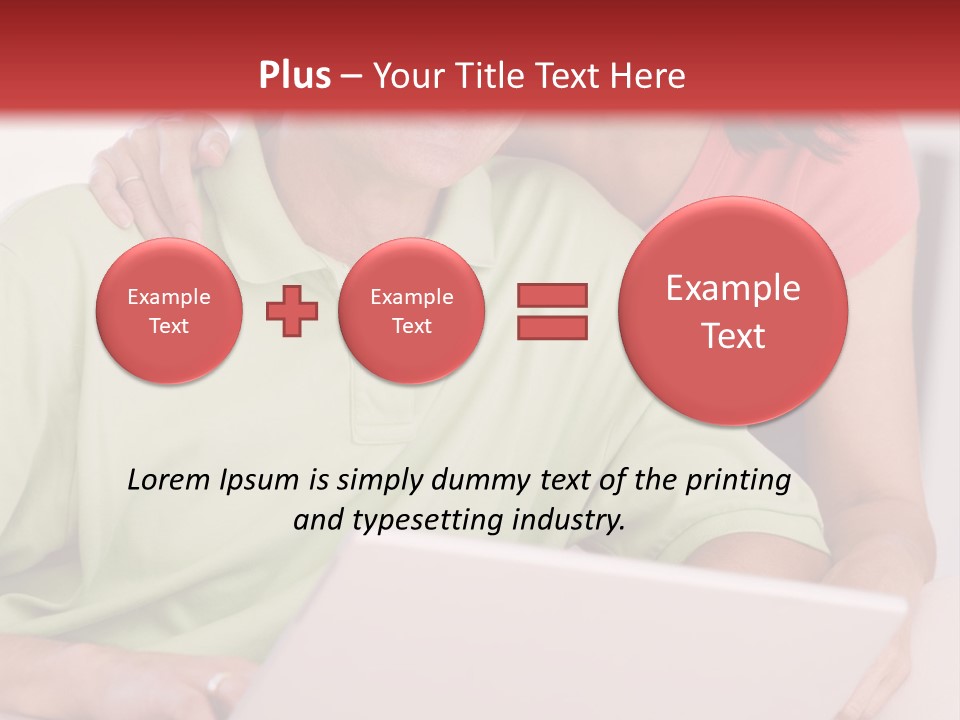 Couple In Living Room With Laptop Smiling PowerPoint Template
