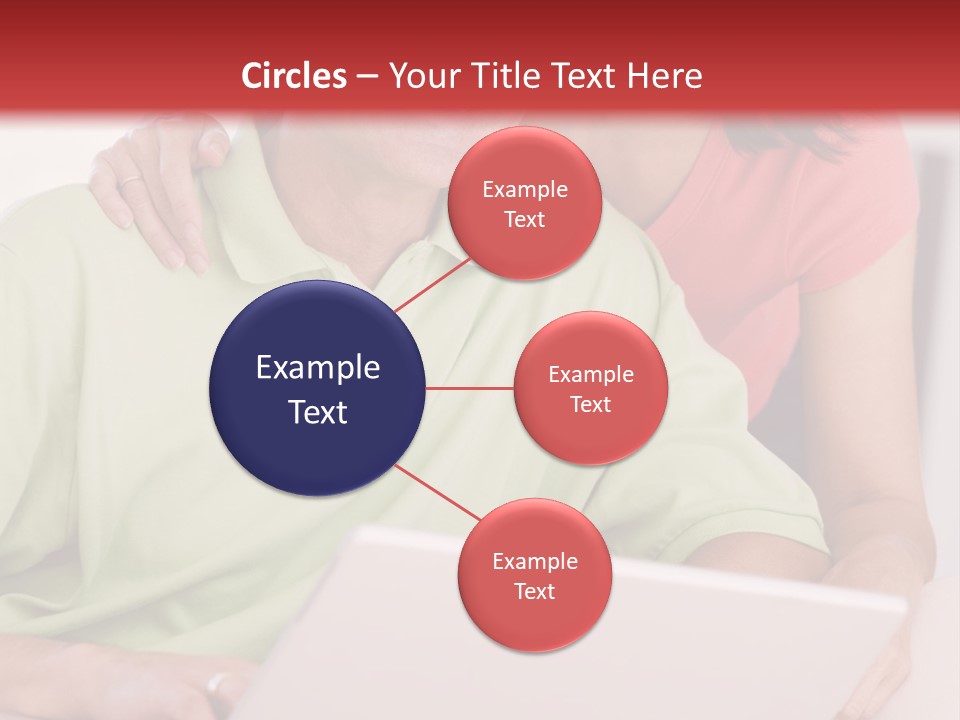 Couple In Living Room With Laptop Smiling PowerPoint Template