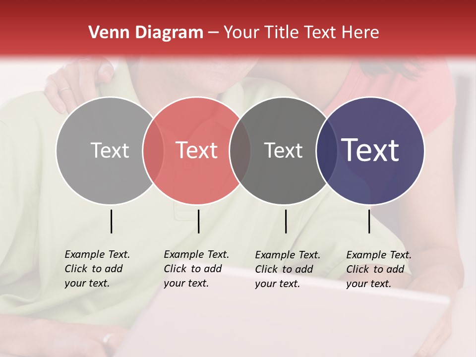Couple In Living Room With Laptop Smiling PowerPoint Template