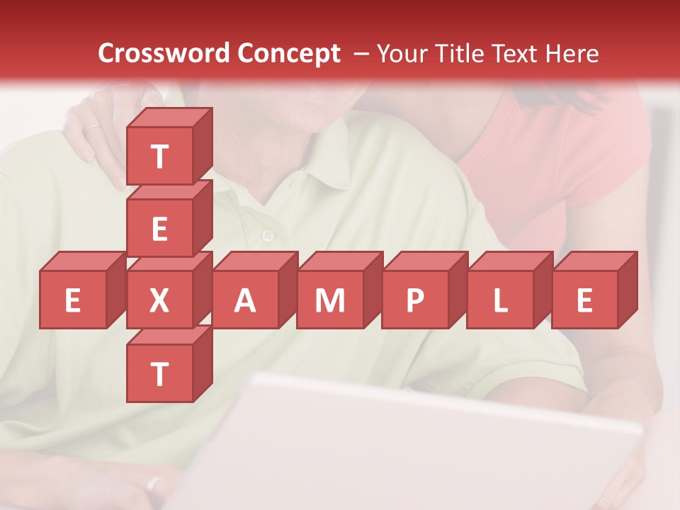 Couple In Living Room With Laptop Smiling PowerPoint Template