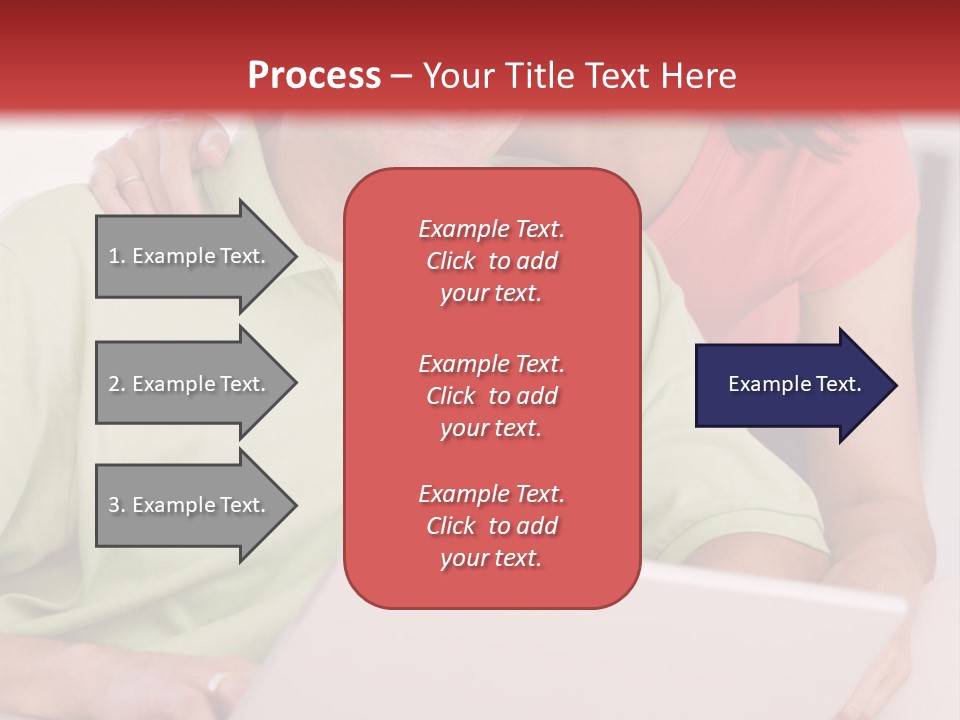 Couple In Living Room With Laptop Smiling PowerPoint Template