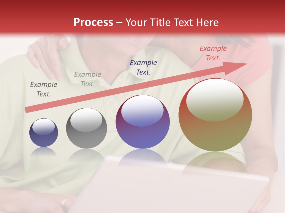 Couple In Living Room With Laptop Smiling PowerPoint Template