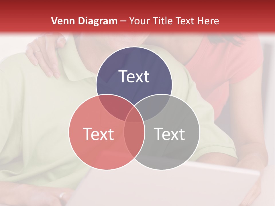 Couple In Living Room With Laptop Smiling PowerPoint Template