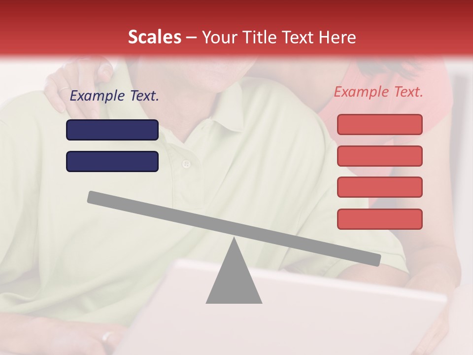 Couple In Living Room With Laptop Smiling PowerPoint Template