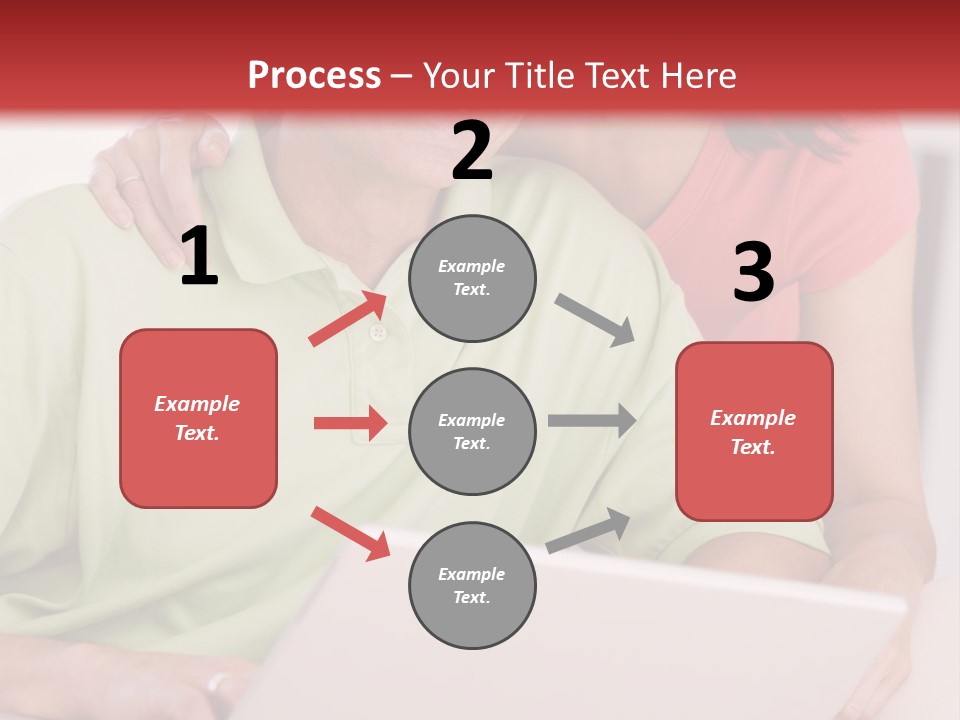 Couple In Living Room With Laptop Smiling PowerPoint Template