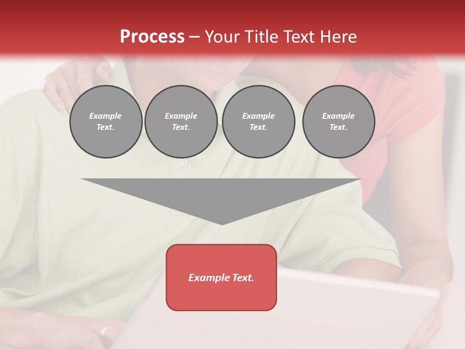 Couple In Living Room With Laptop Smiling PowerPoint Template