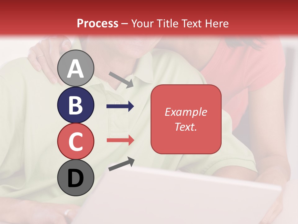 Couple In Living Room With Laptop Smiling PowerPoint Template