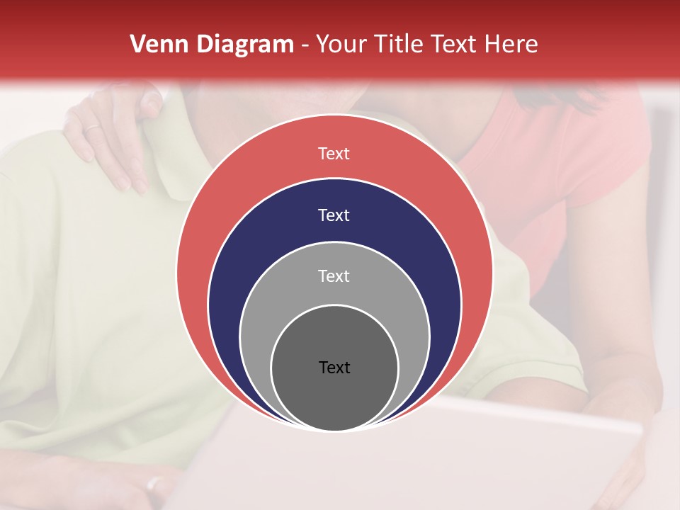 Couple In Living Room With Laptop Smiling PowerPoint Template
