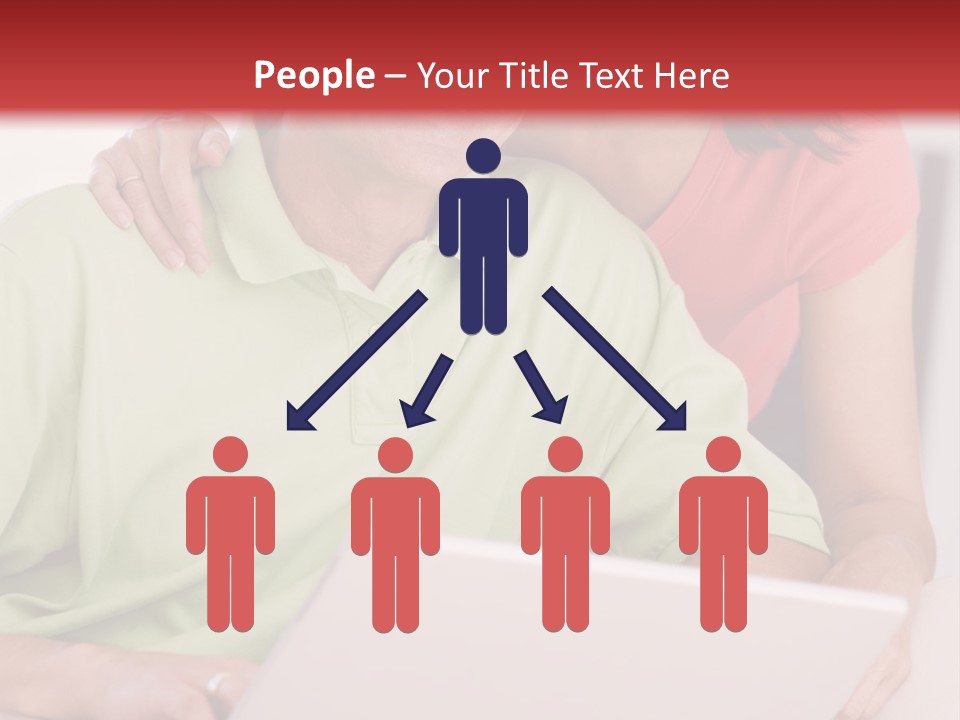 Couple In Living Room With Laptop Smiling PowerPoint Template