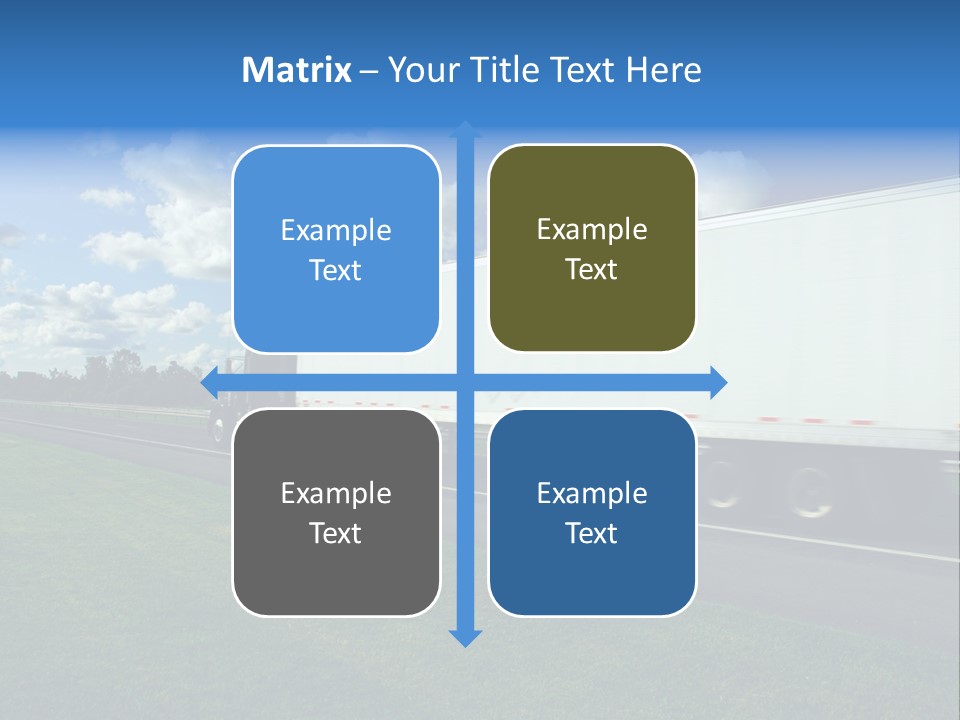 Fast Moving Truck On Highway, Blurred Because Of Motion PowerPoint Template