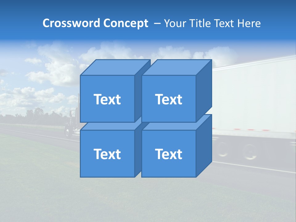 Fast Moving Truck On Highway, Blurred Because Of Motion PowerPoint Template