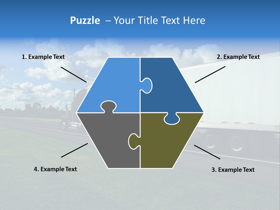 Fast Moving Truck On Highway, Blurred Because Of Motion PowerPoint Template