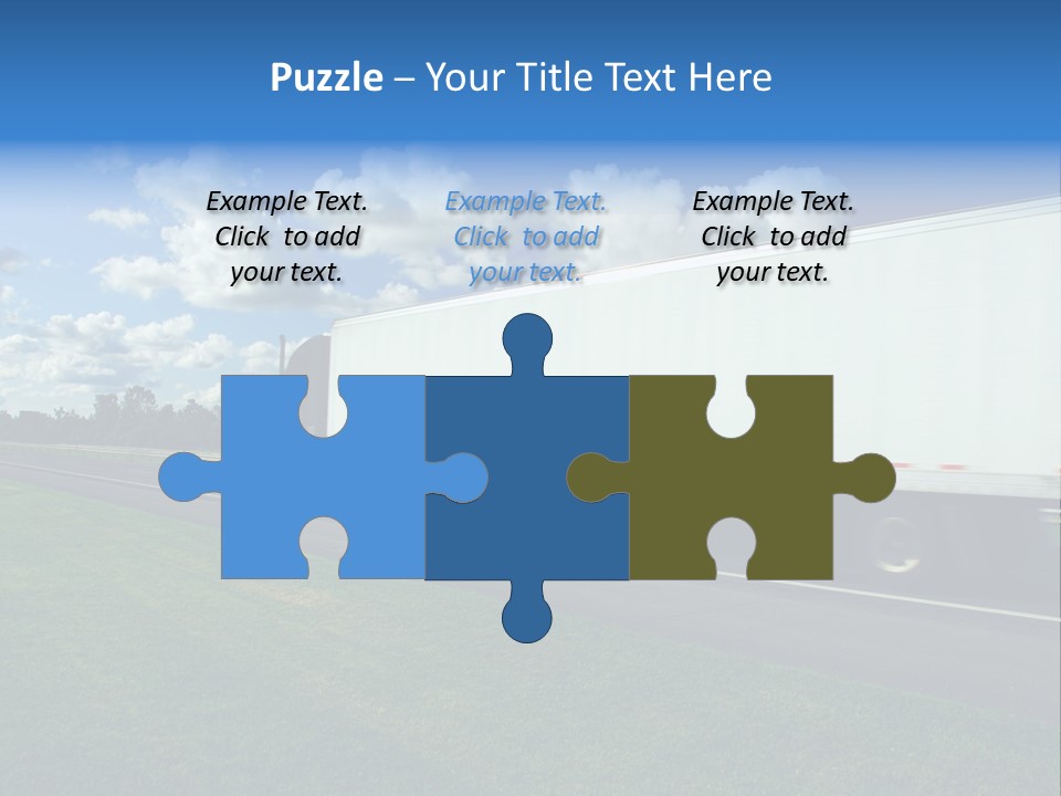 Fast Moving Truck On Highway, Blurred Because Of Motion PowerPoint Template