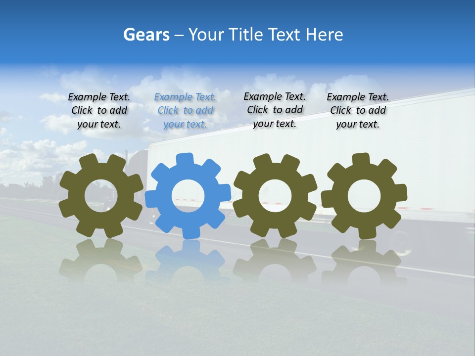 Fast Moving Truck On Highway, Blurred Because Of Motion PowerPoint Template