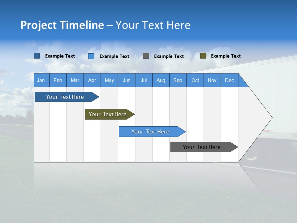 Fast Moving Truck On Highway, Blurred Because Of Motion PowerPoint Template