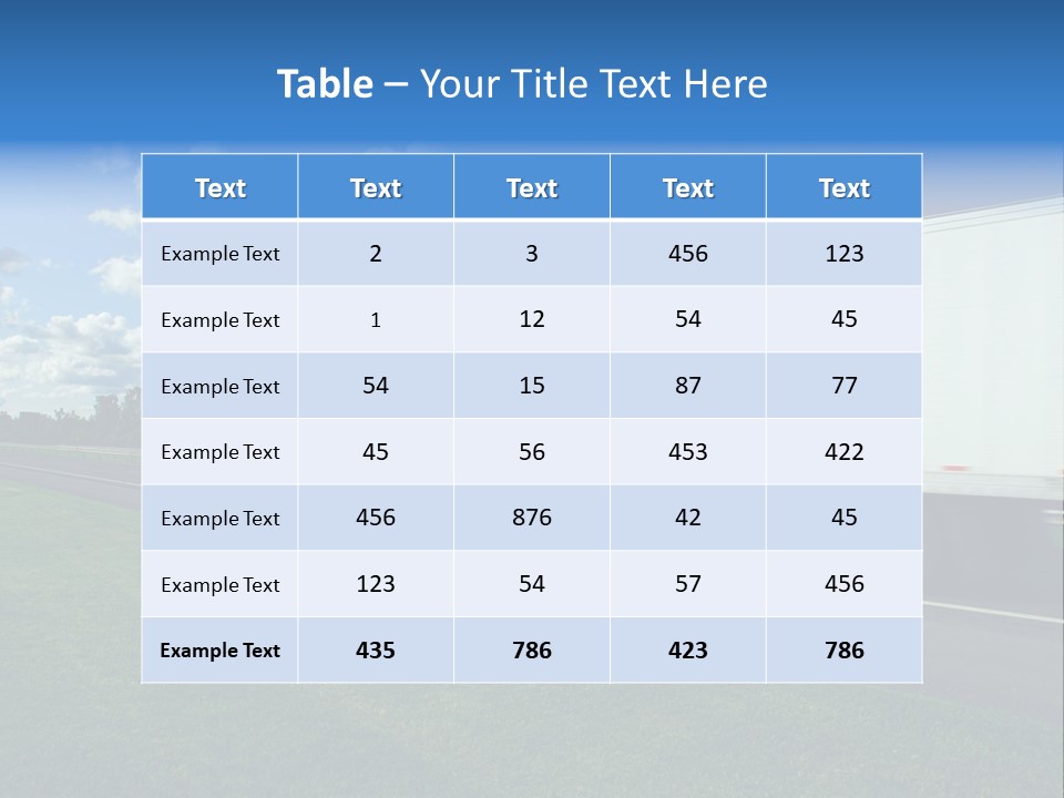 Fast Moving Truck On Highway, Blurred Because Of Motion PowerPoint Template