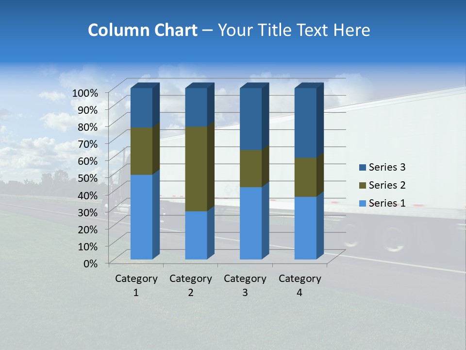 Fast Moving Truck On Highway, Blurred Because Of Motion PowerPoint Template