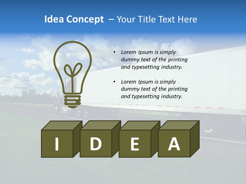 Fast Moving Truck On Highway, Blurred Because Of Motion PowerPoint Template