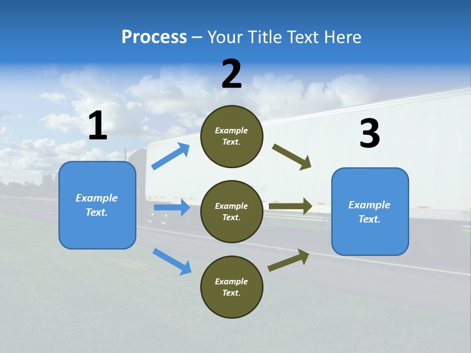 Fast Moving Truck On Highway, Blurred Because Of Motion PowerPoint Template