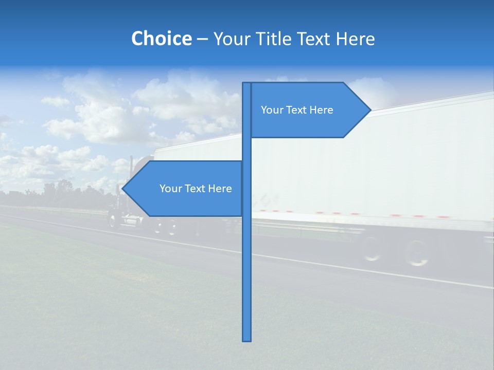 Fast Moving Truck On Highway, Blurred Because Of Motion PowerPoint Template